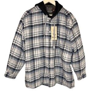 Rustic Outfitters Flannel Hooded Jacket Shacket Button Down - 3XL - NWT